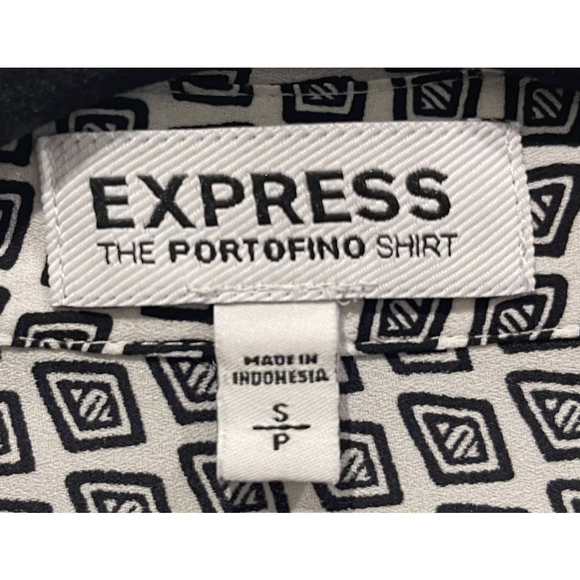 EXPRESS The Portofino Shirt Geometric Long Sleeve Blouse - Picture 2 of 4